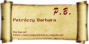 Petróczy Barbara névjegykártya