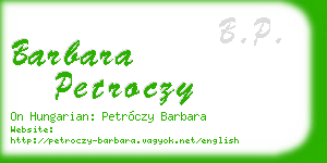 barbara petroczy business card